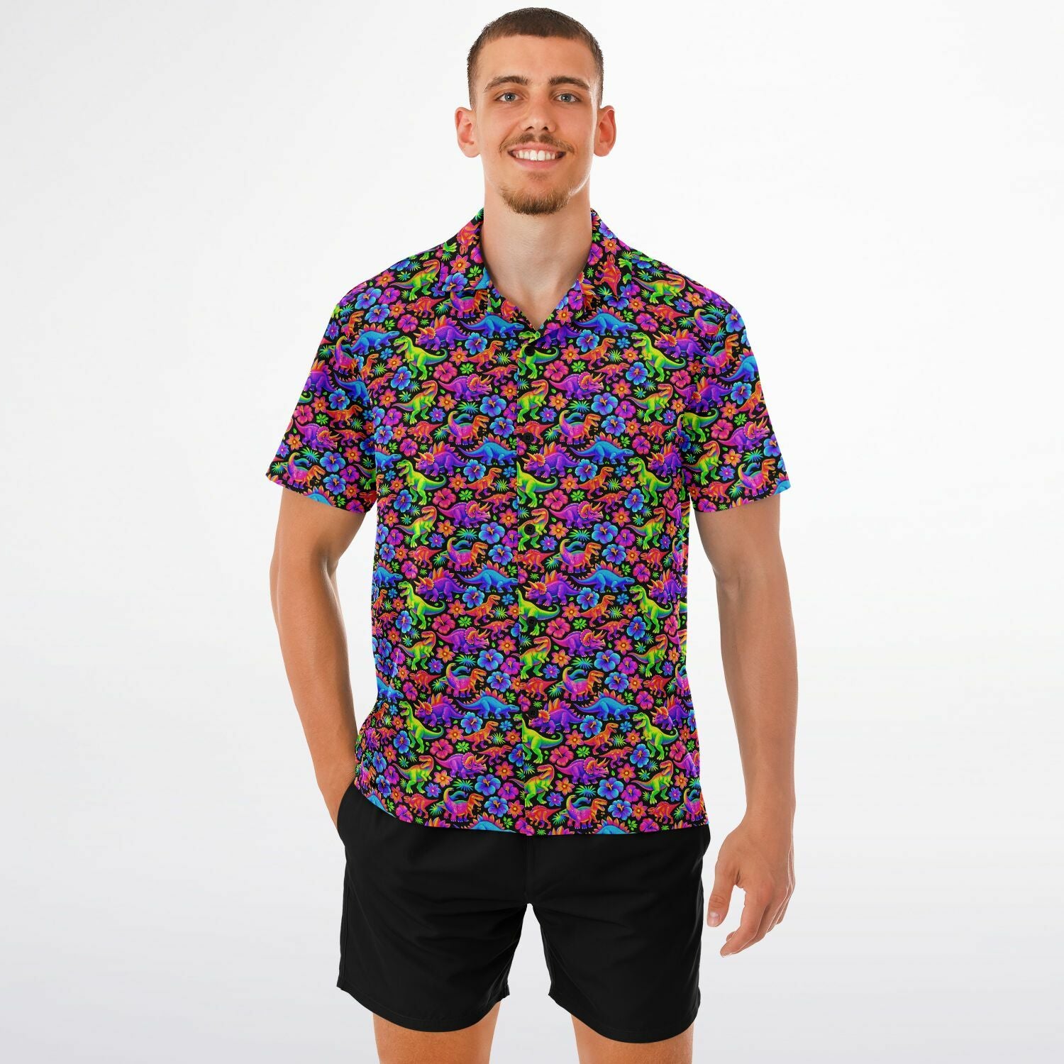 Dino Time Hawaiian Shirt (Premium Modern Fit)