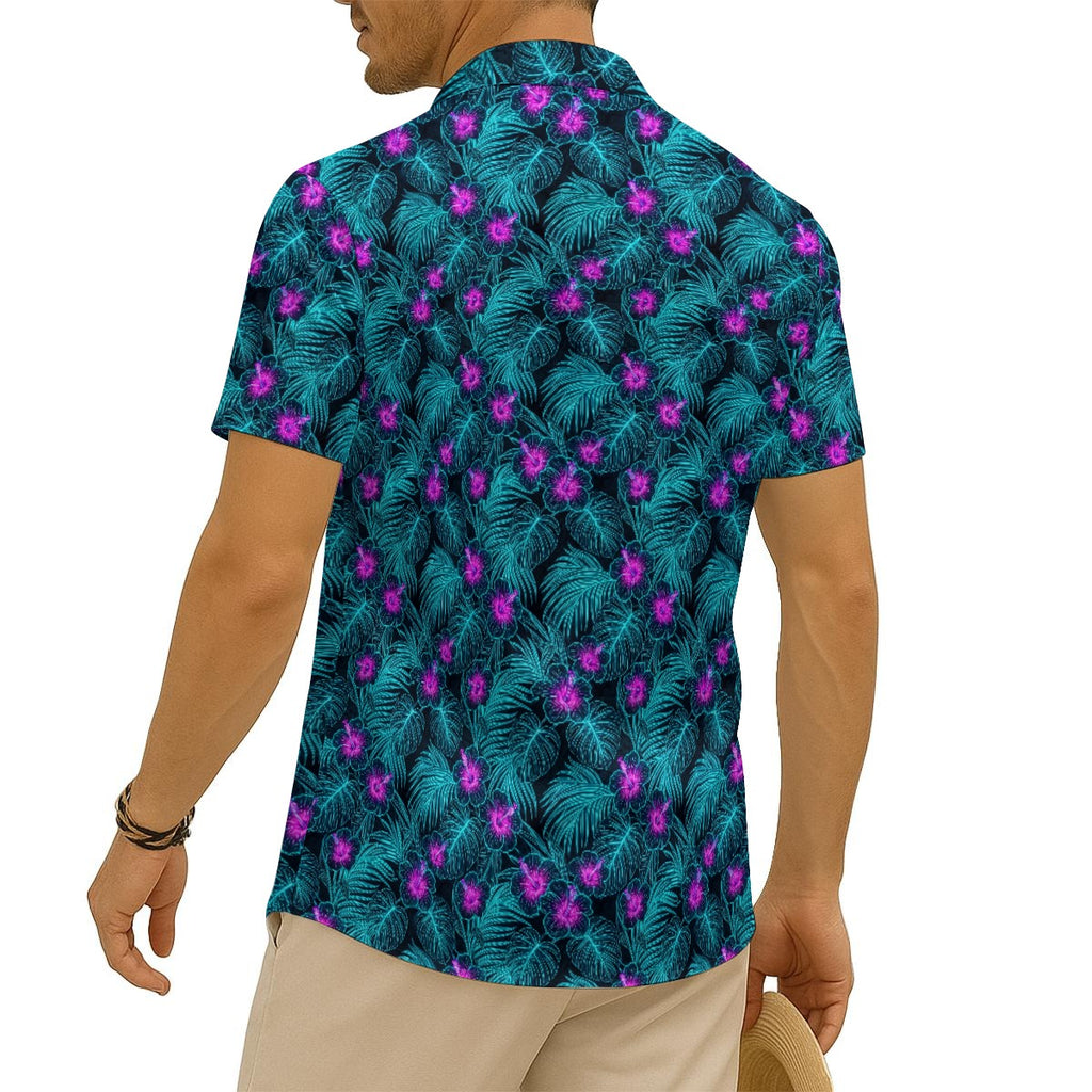 Phosphor Palms Hawaiian Shirt (Classic Silk-Finish)