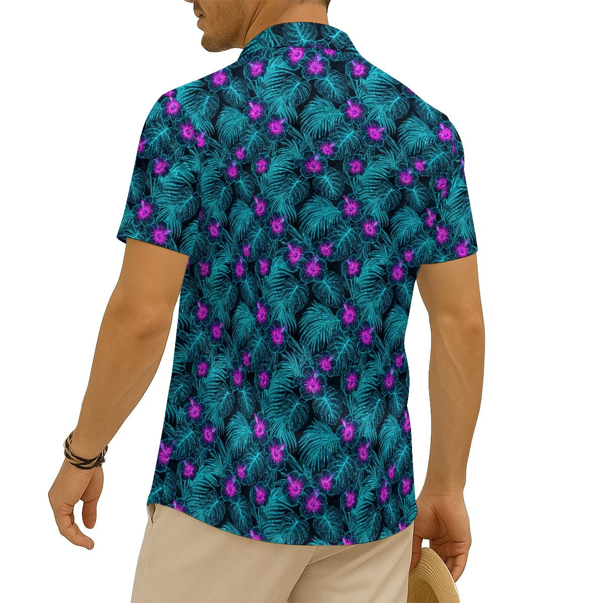Phosphor Palms Hawaiian Shirt (Classic Silk-Finish)