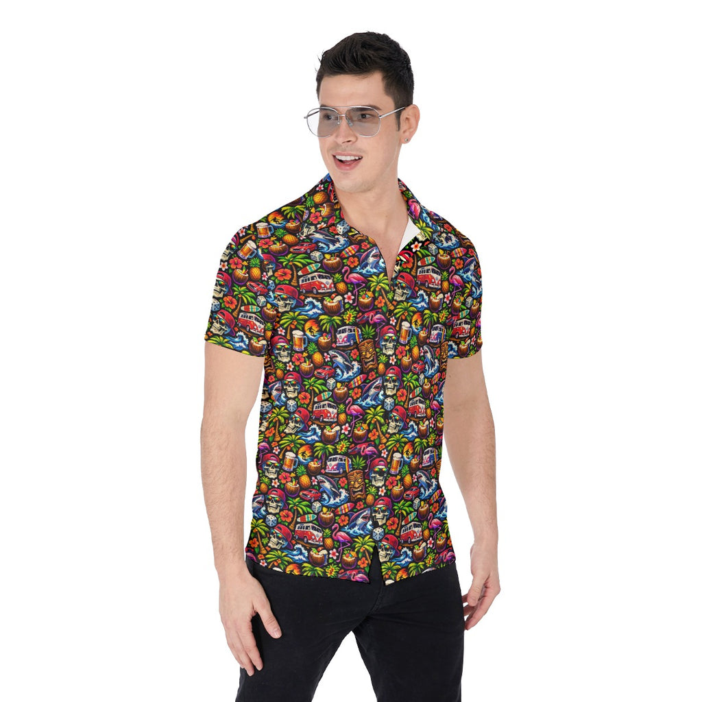 Skull Island Happy Hour Hawaiian Shirt (Resort Fit)