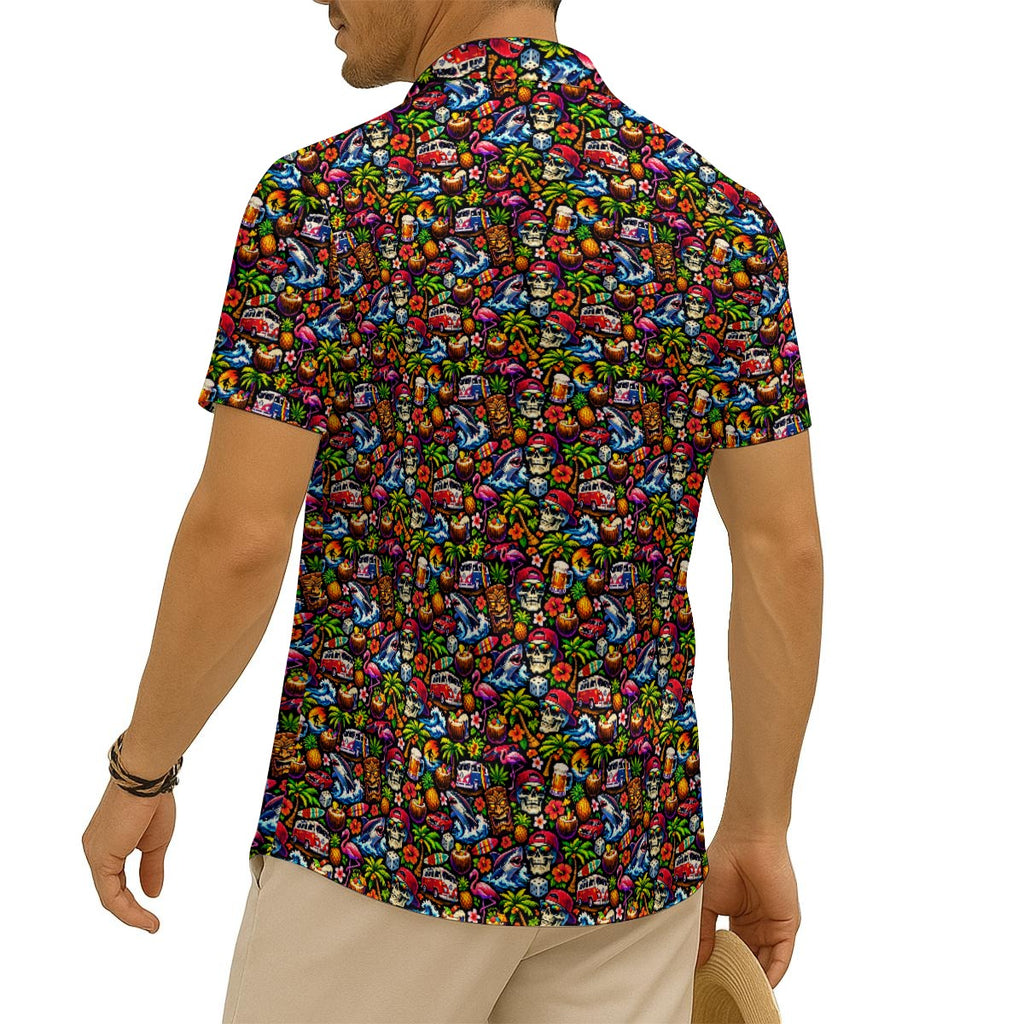Skull Island Happy Hour Hawaiian Shirt (Classic Silk-Finish)