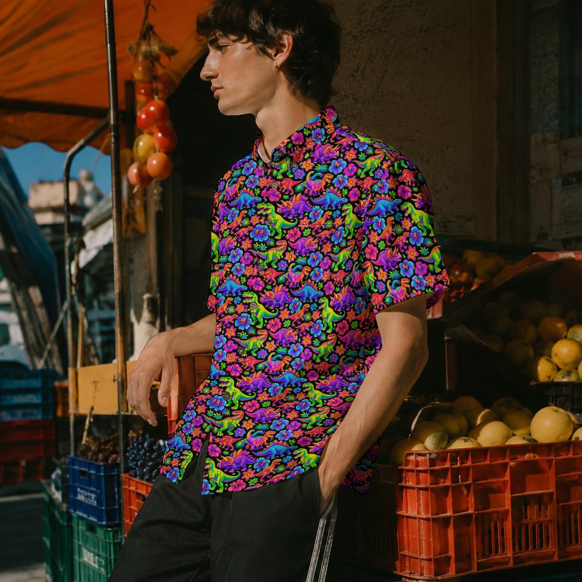 Dino Time Cotton Hawaiian Shirt