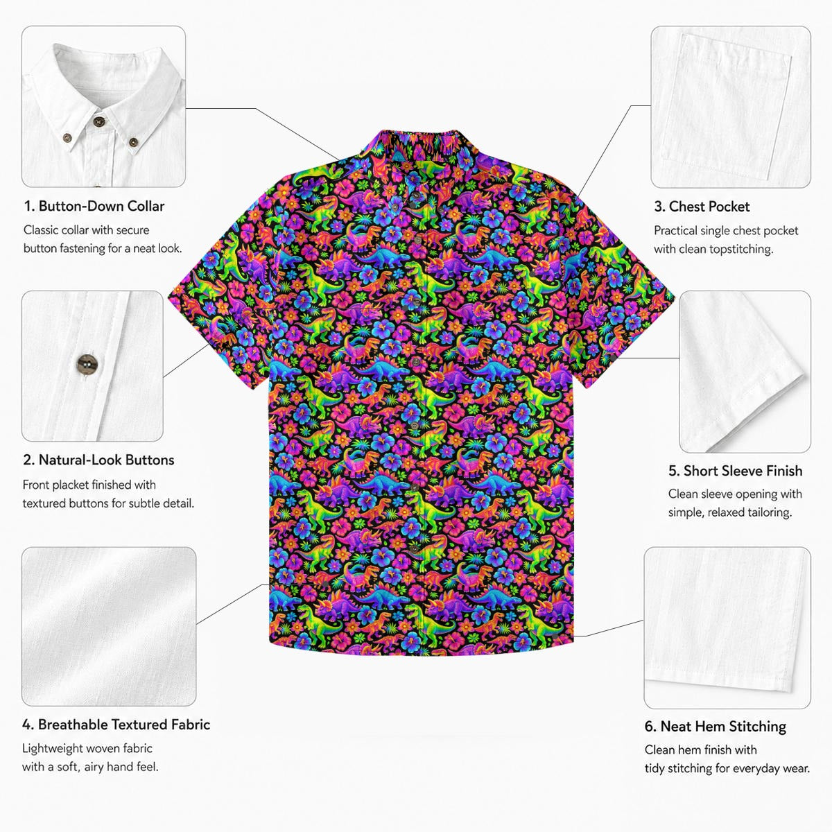 Dino Time Cotton Hawaiian Shirt
