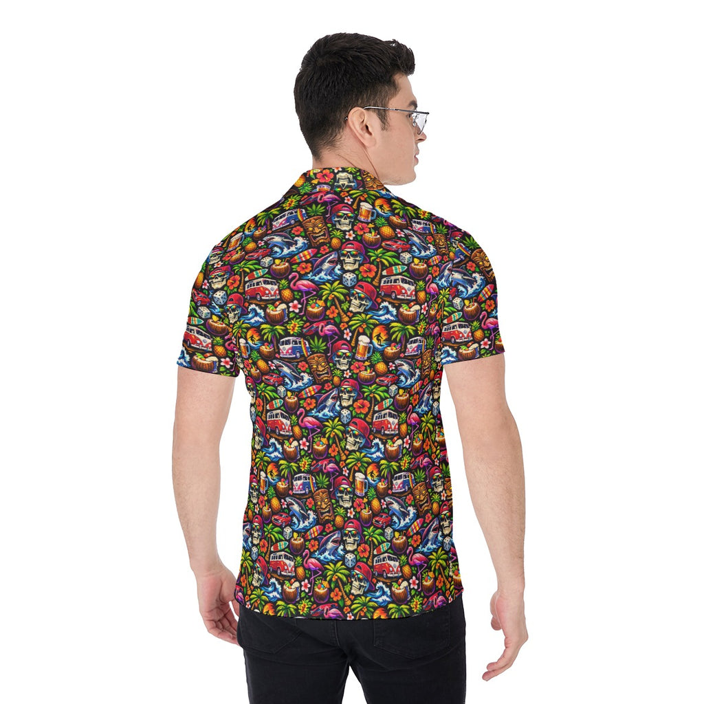Skull Island Happy Hour Hawaiian Shirt (Resort Fit)