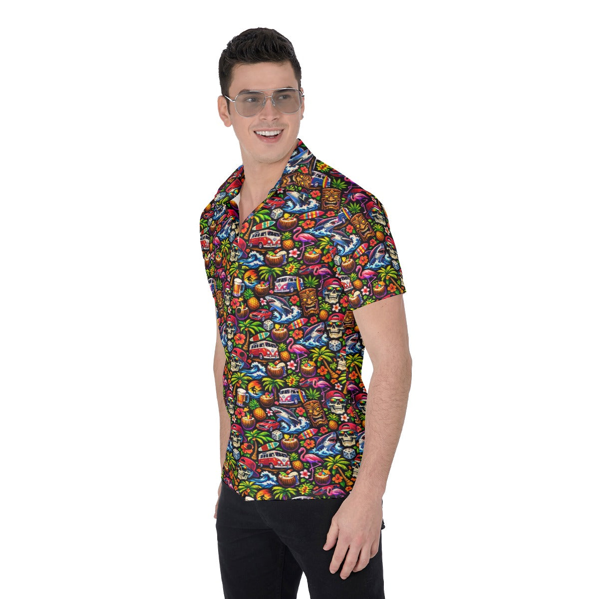 Skull Island Happy Hour Hawaiian Shirt (Resort Fit)