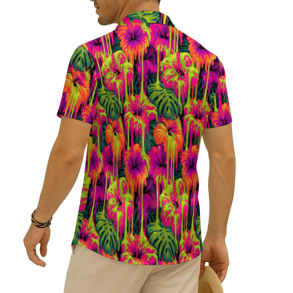 Neon Drip Hawaiian Shirt (Classic Silk-Finish)