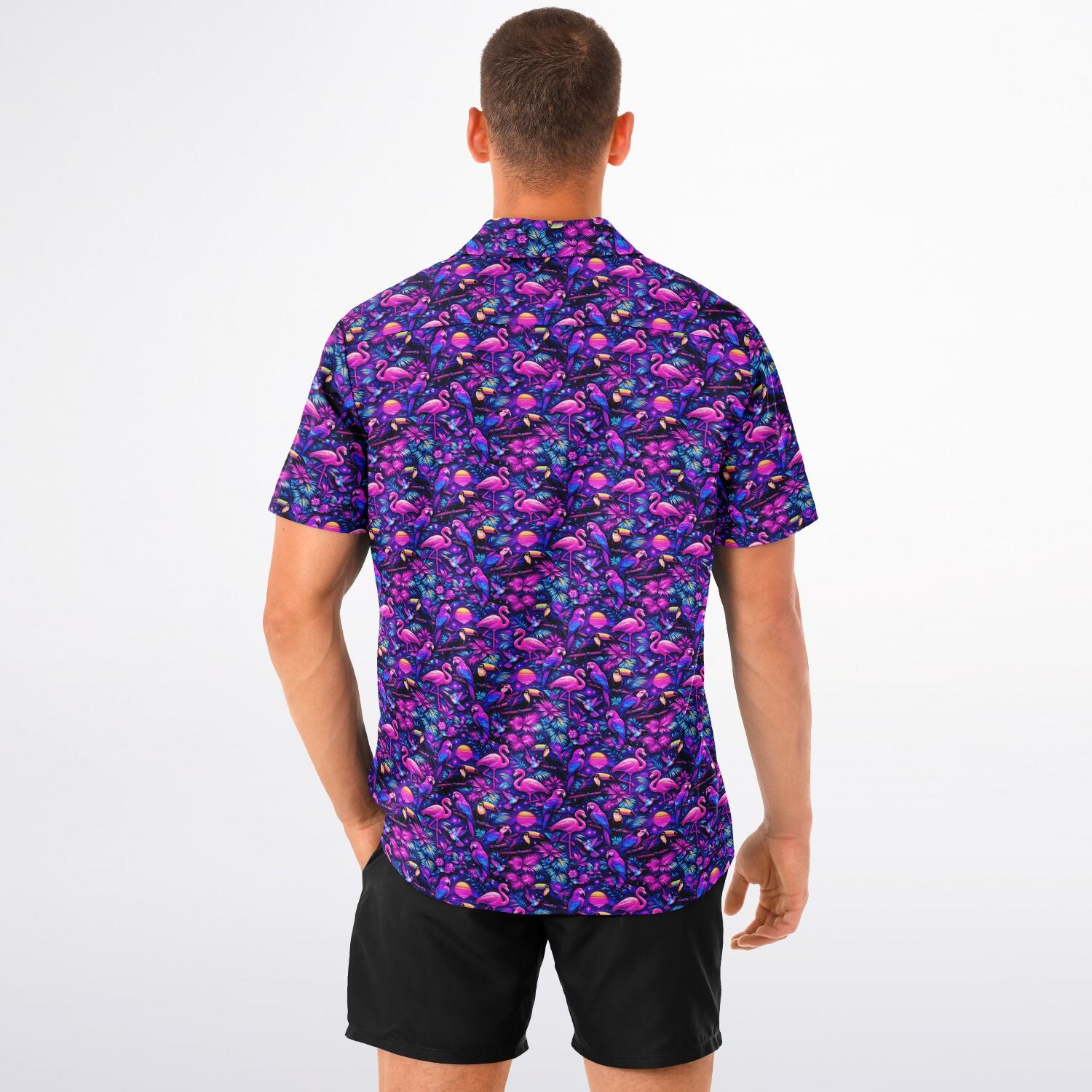 Flamingo Fade Hawaiian Shirt (Premium Modern Fit)