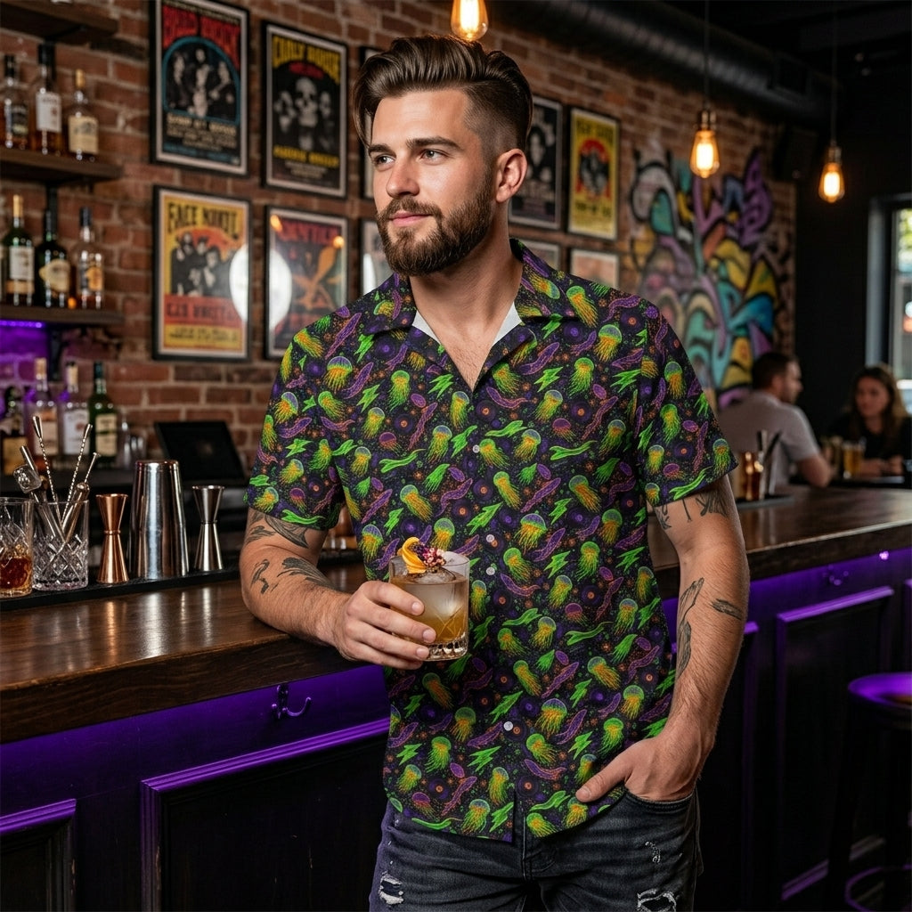 Electric Abyss Hawaiian Shirt (Classic Silk-Finish)