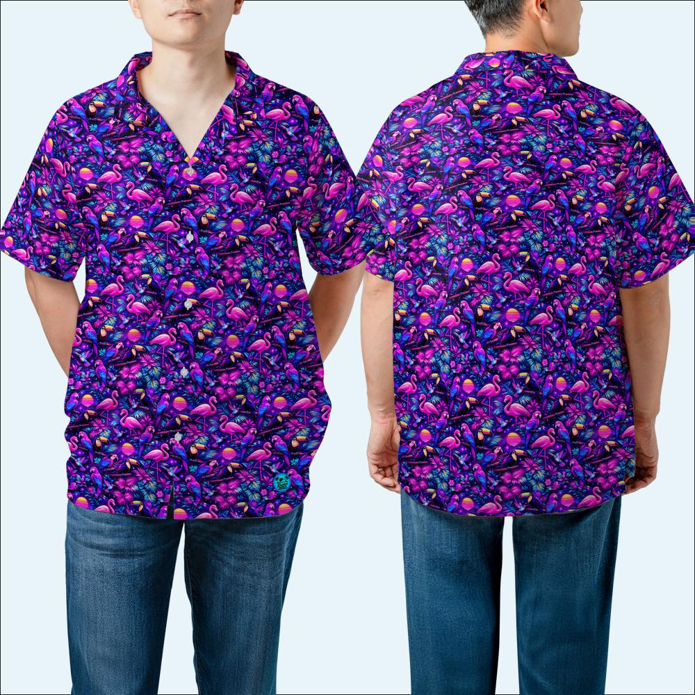 Flamingo Fade Hawaiian Shirt