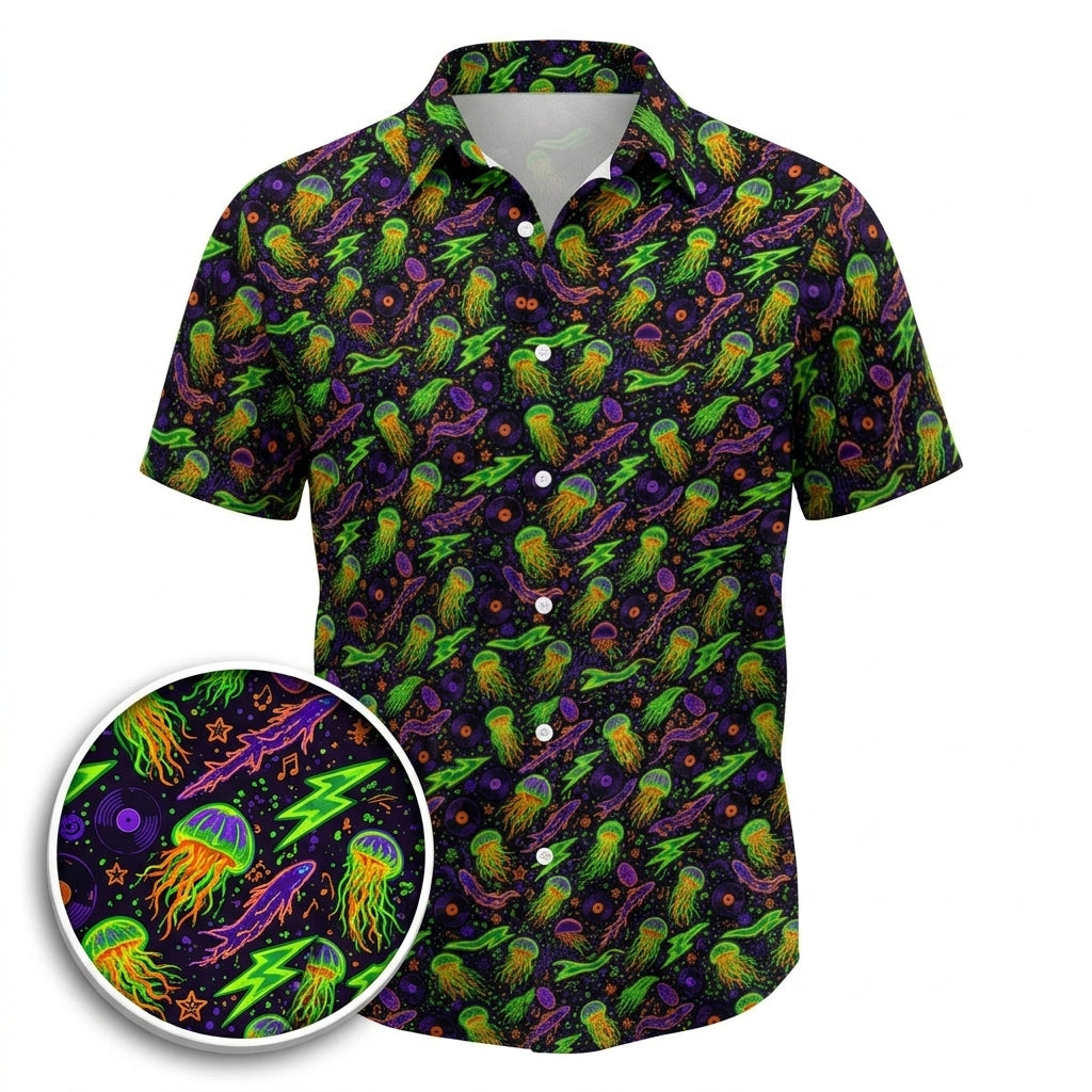 Electric Abyss Hawaiian Shirt (Classic Silk-Finish)
