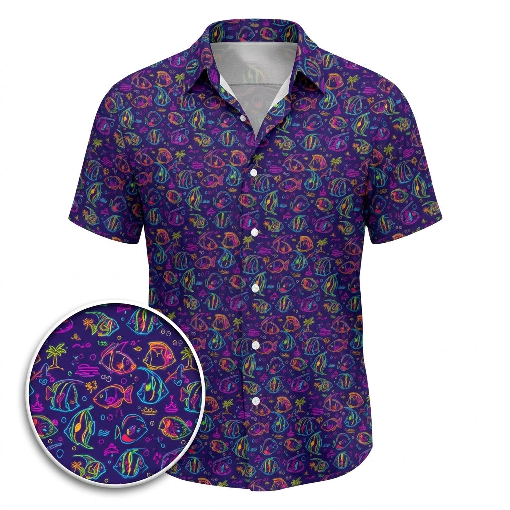 Electric Angler Hawaiian Shirt (Classic Silk-Finish)