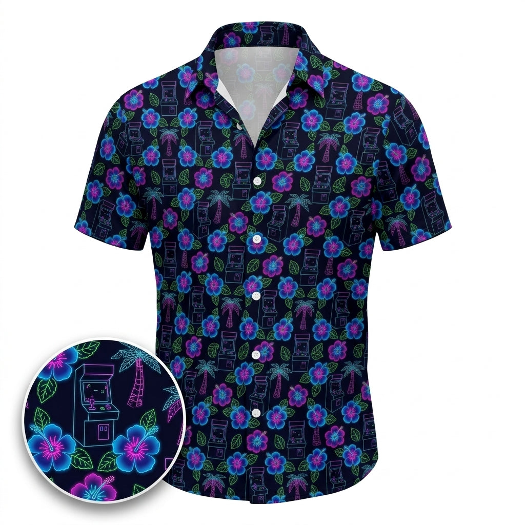 High Score Hibiscus Hawaiian Shirt (Classic Silk-Finish)