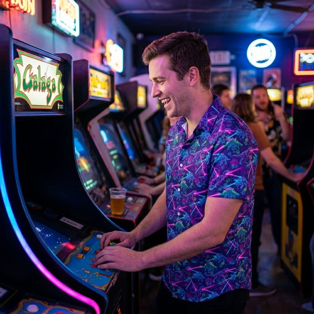 Jurassic Jolt Hawaiian Shirt (Classic Silk-Finish)