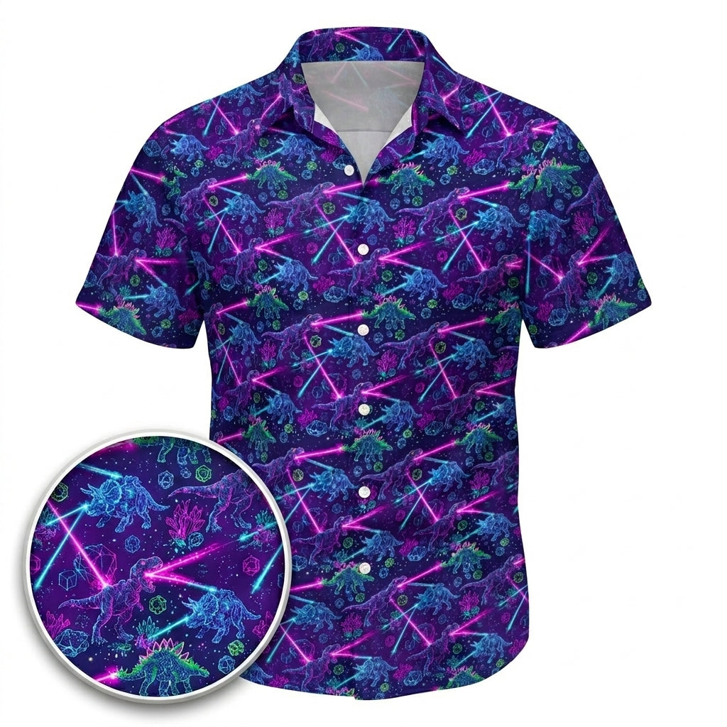 Jurassic Jolt Hawaiian Shirt (Classic Silk-Finish)