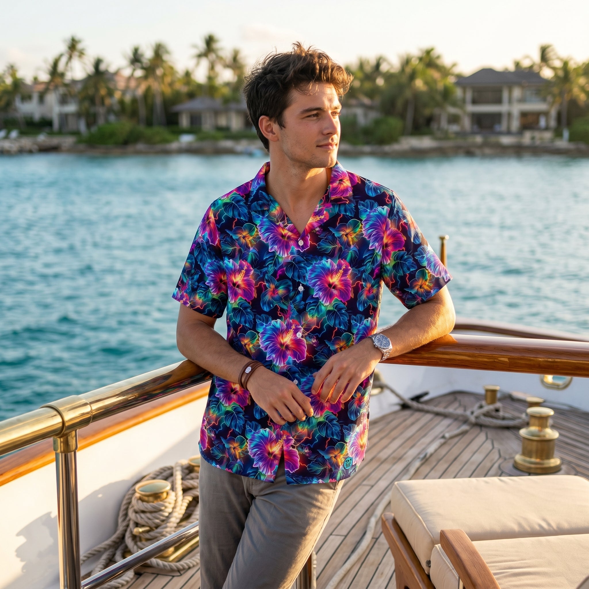 Hibiscus Bloom Hawaiian Shirt (Classic Silk-Finish)