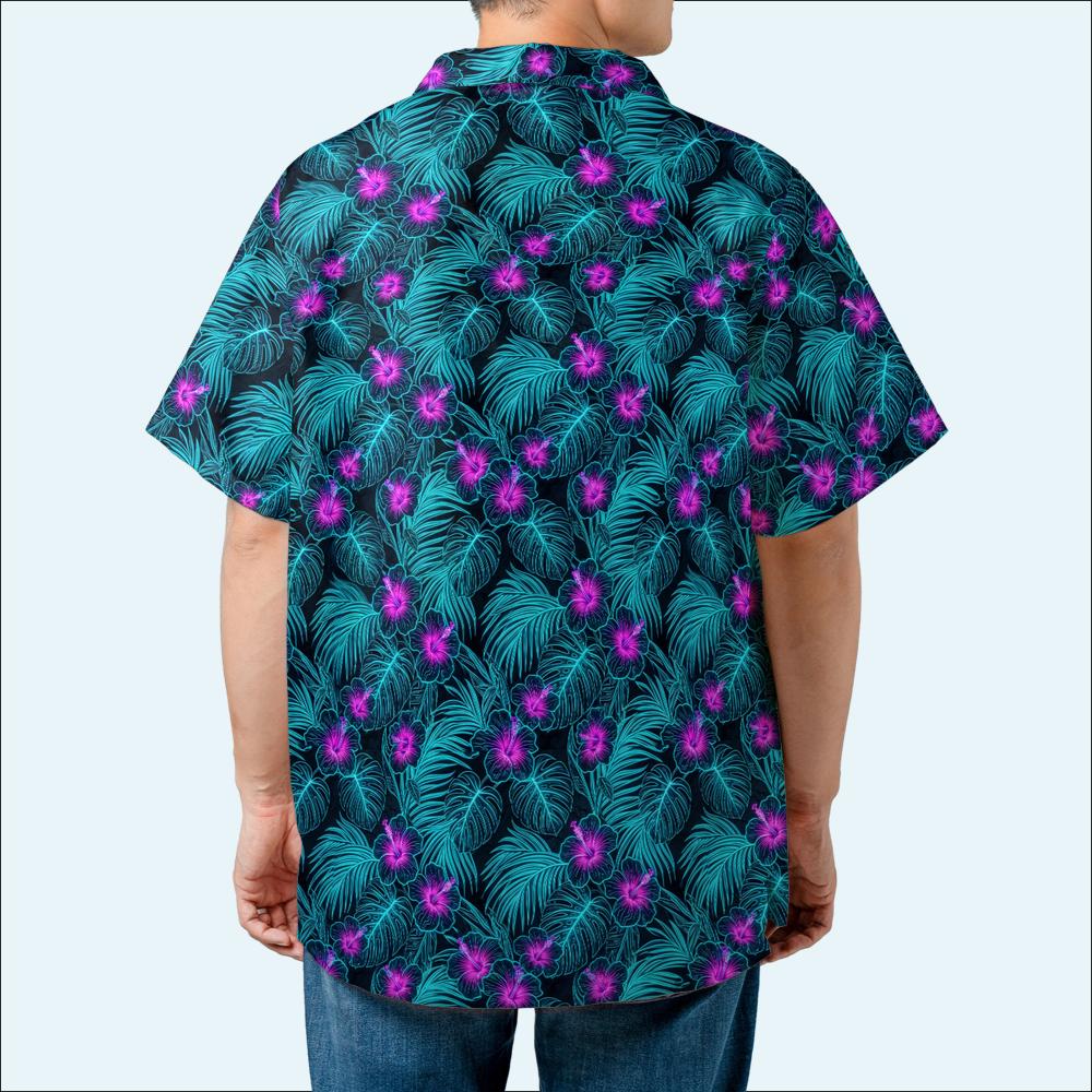 Phosphor Palms Hawaiian Shirt (Oversized Classic)