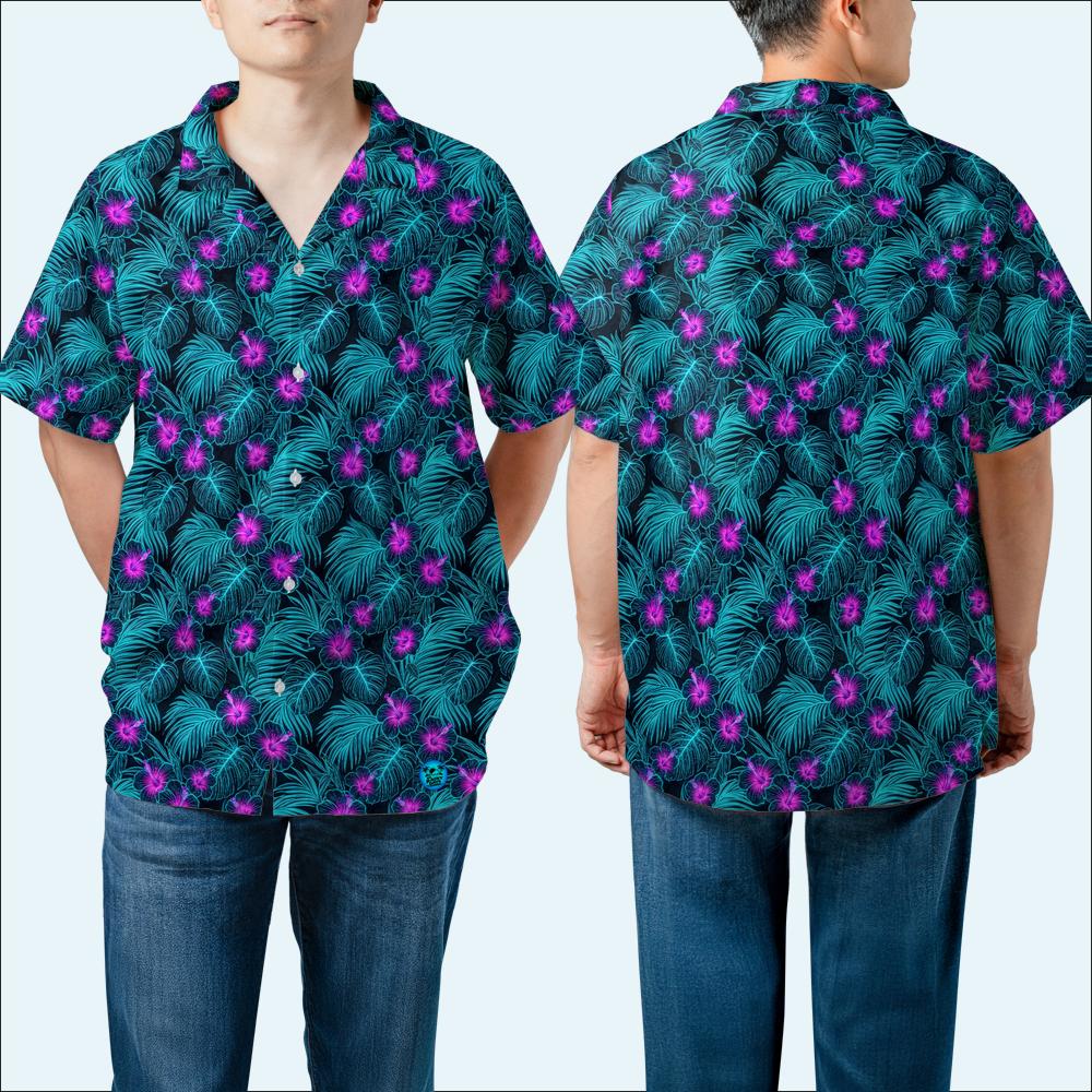 Phosphor Palms Hawaiian Shirt (Oversized Classic)