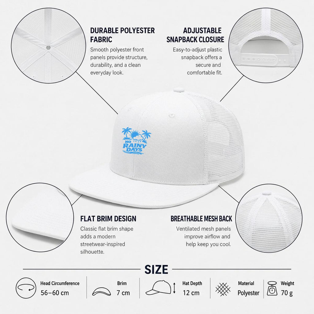 No Rainy Days Embroidered Trucker Hat