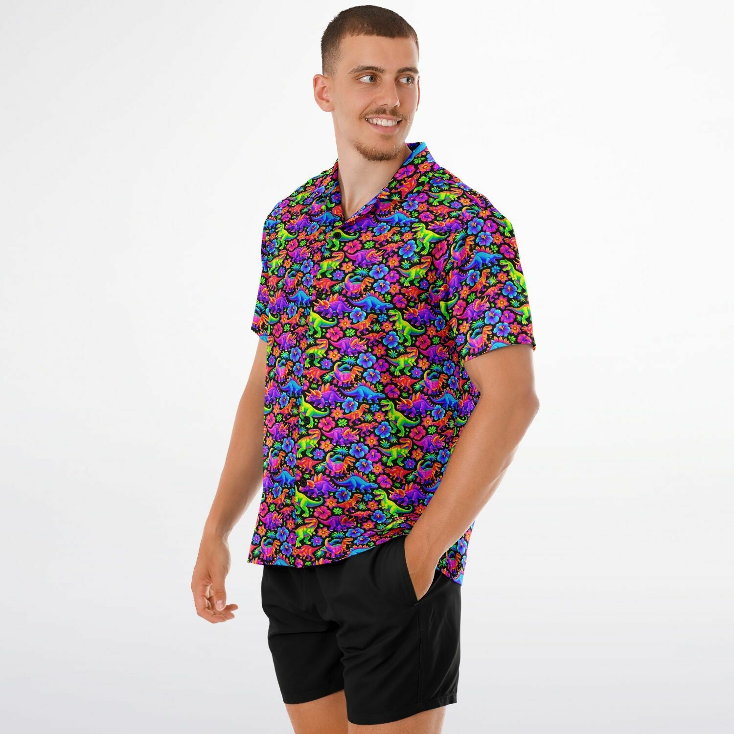 Dino Time Hawaiian Shirt (Premium Modern Fit)
