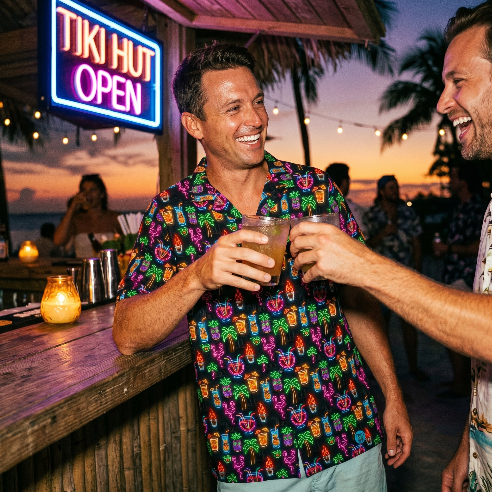 Midnight Tiki-Tour Hawaiian Shirt (Oversized Classic)