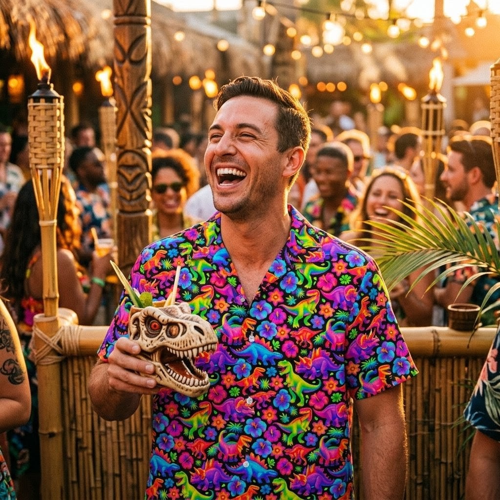 Dino Time Hawaiian Shirt (Oversized Classic)
