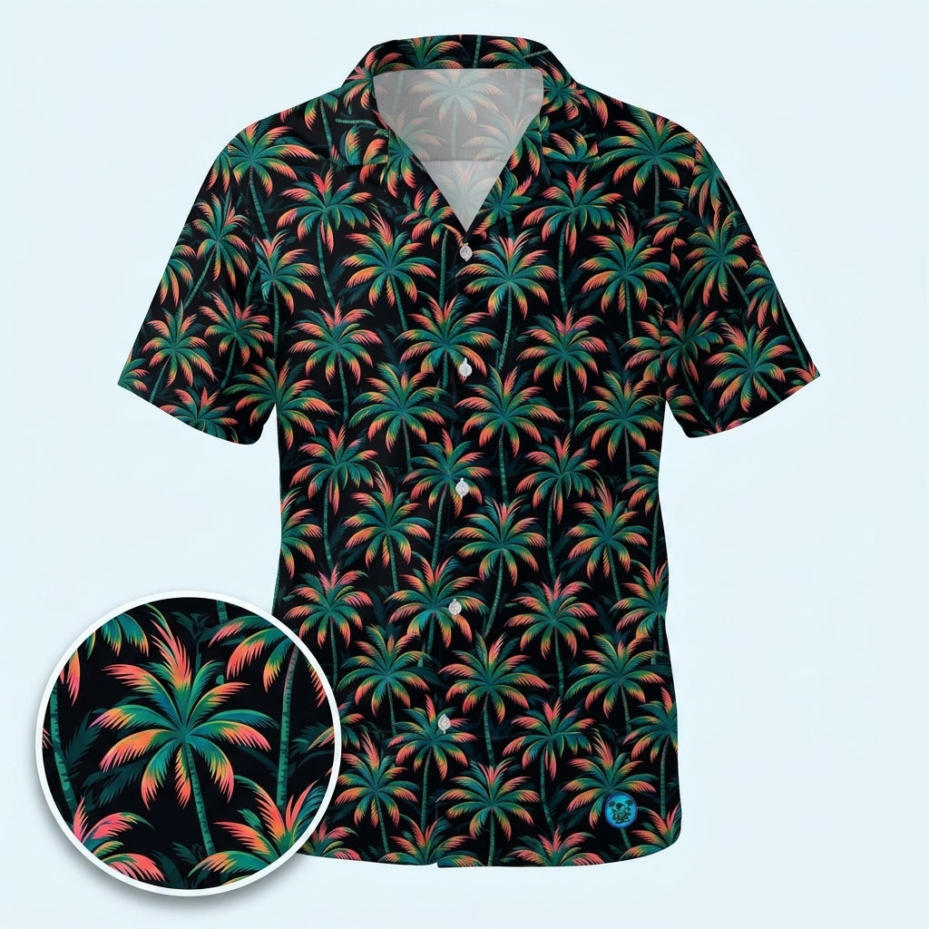Midnight Palms Hawaiian Shirt (Oversized Classic)