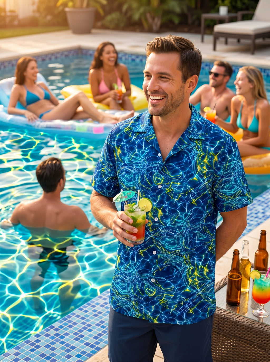 Afterglow Poolside Hawaiian Shirt (Oversized Classic)