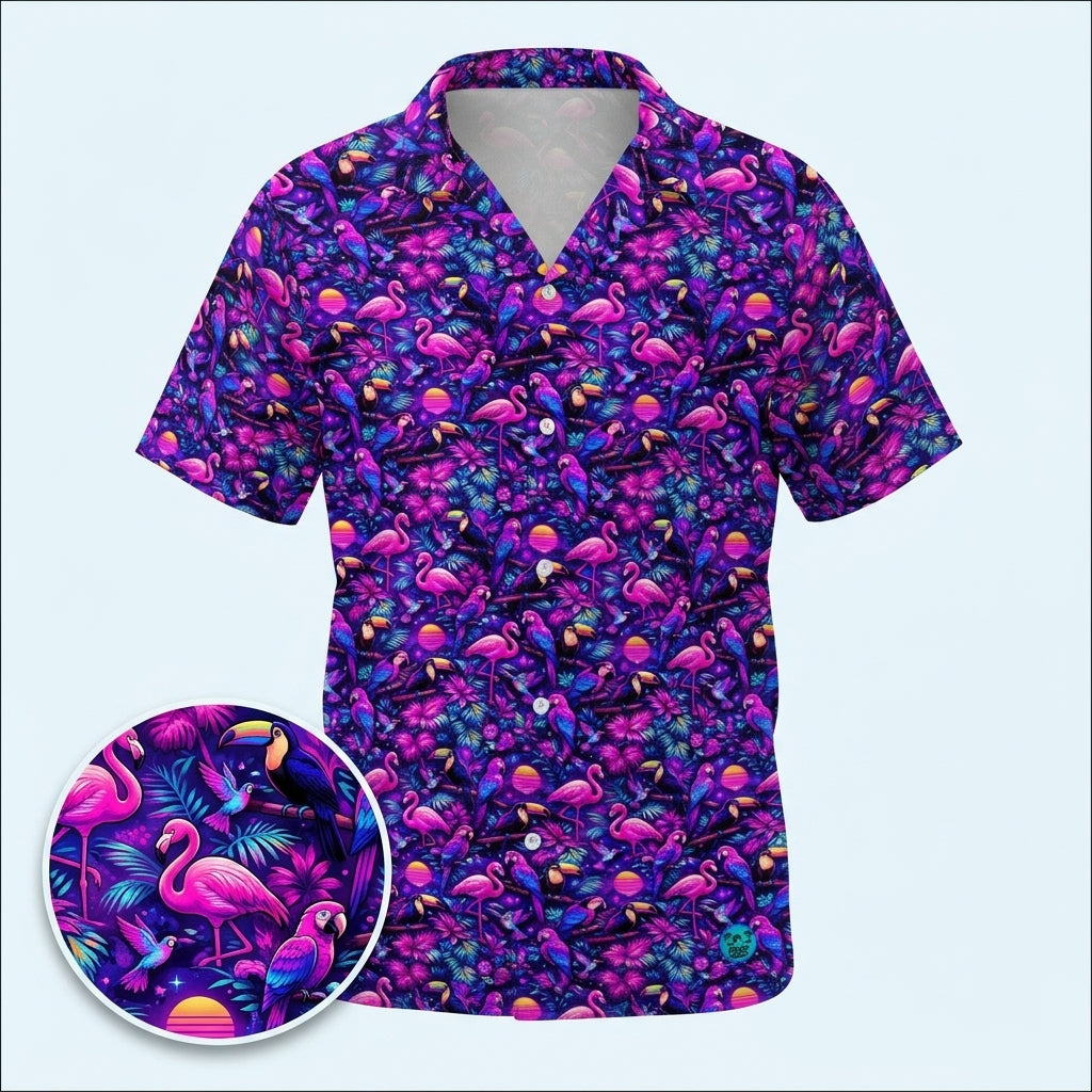 Flamingo Fade Hawaiian Shirt